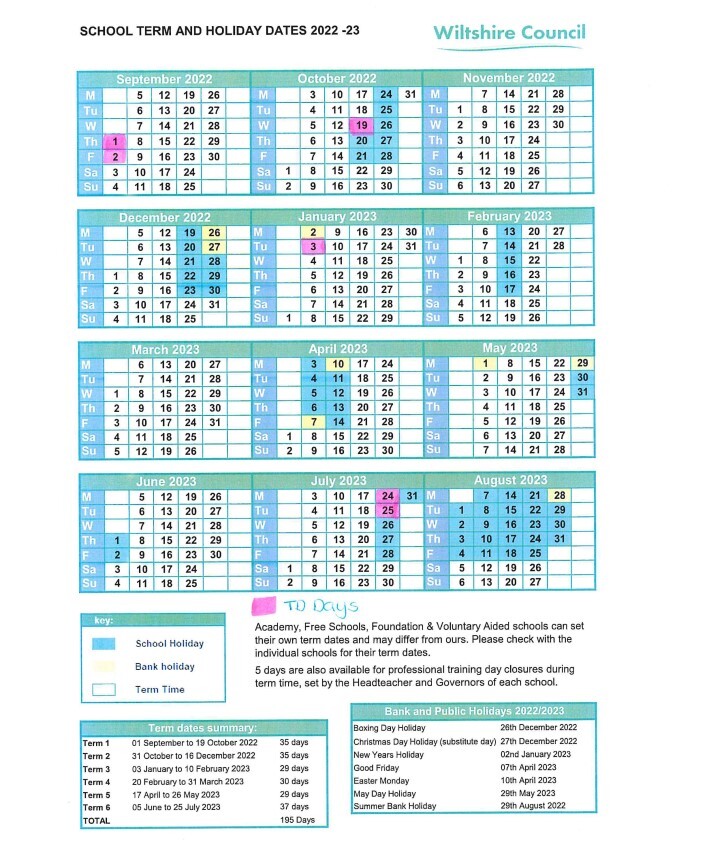 Term Dates Netheravon All Saints Primary School